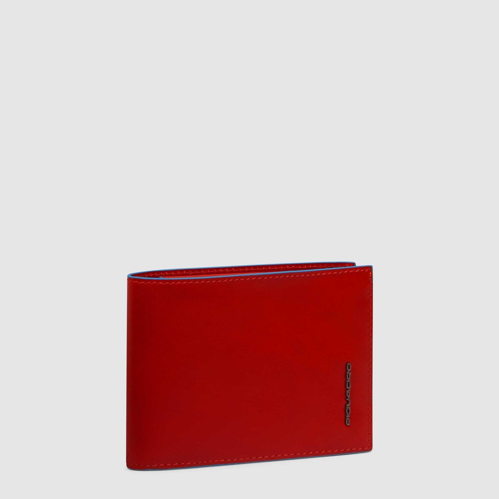 Piquadro Blue Square Geldbörse Herren Leder Blau Münzfach