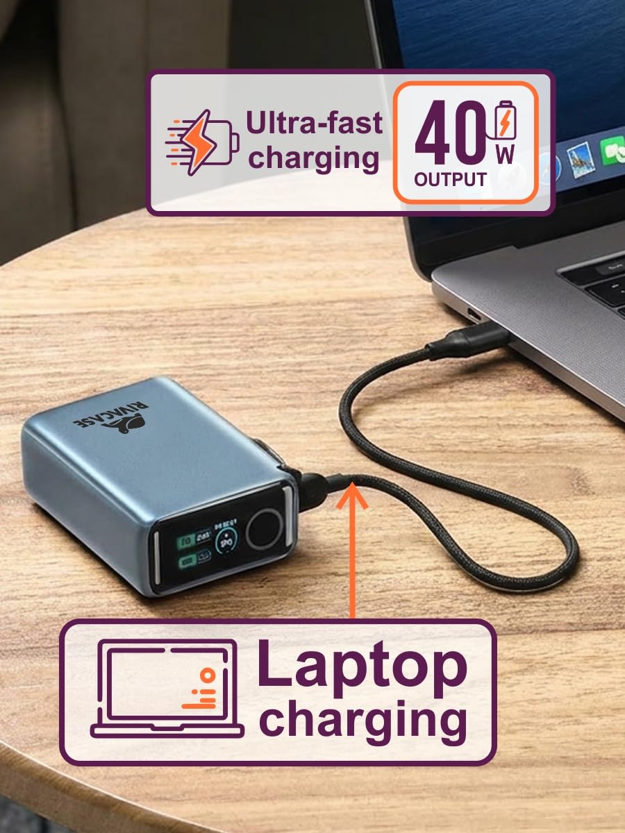 RIVACASE Turbo VA1031 Powerbank 10000 mAh 40W Dunkelgrau