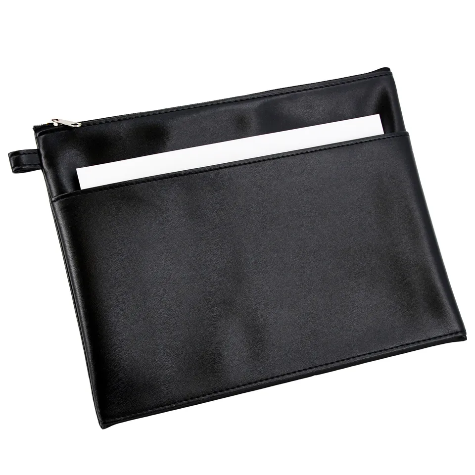 Lightpak Bank-Utensilientasche Leder schwarz 25x19