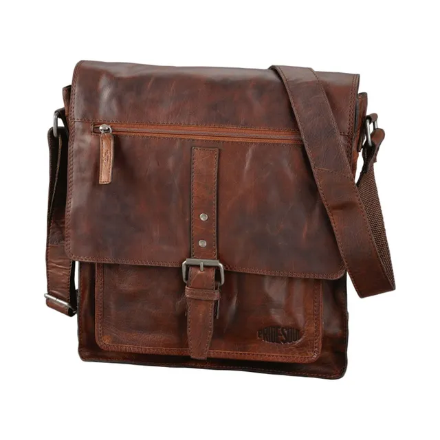 Lightpak Ethan Umhängetasche Leder braun 35x32x10 cm