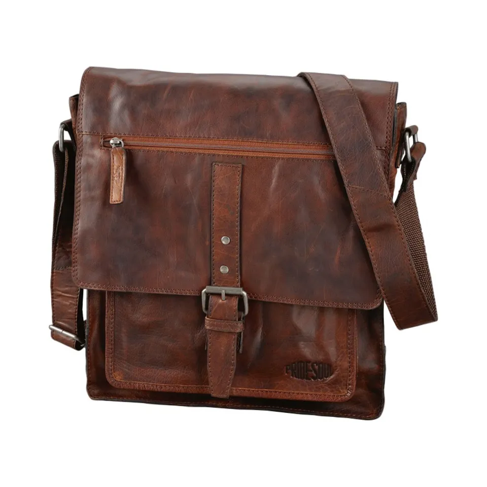 Lightpak Ethan Umhängetasche Leder braun 35x32x10 cm