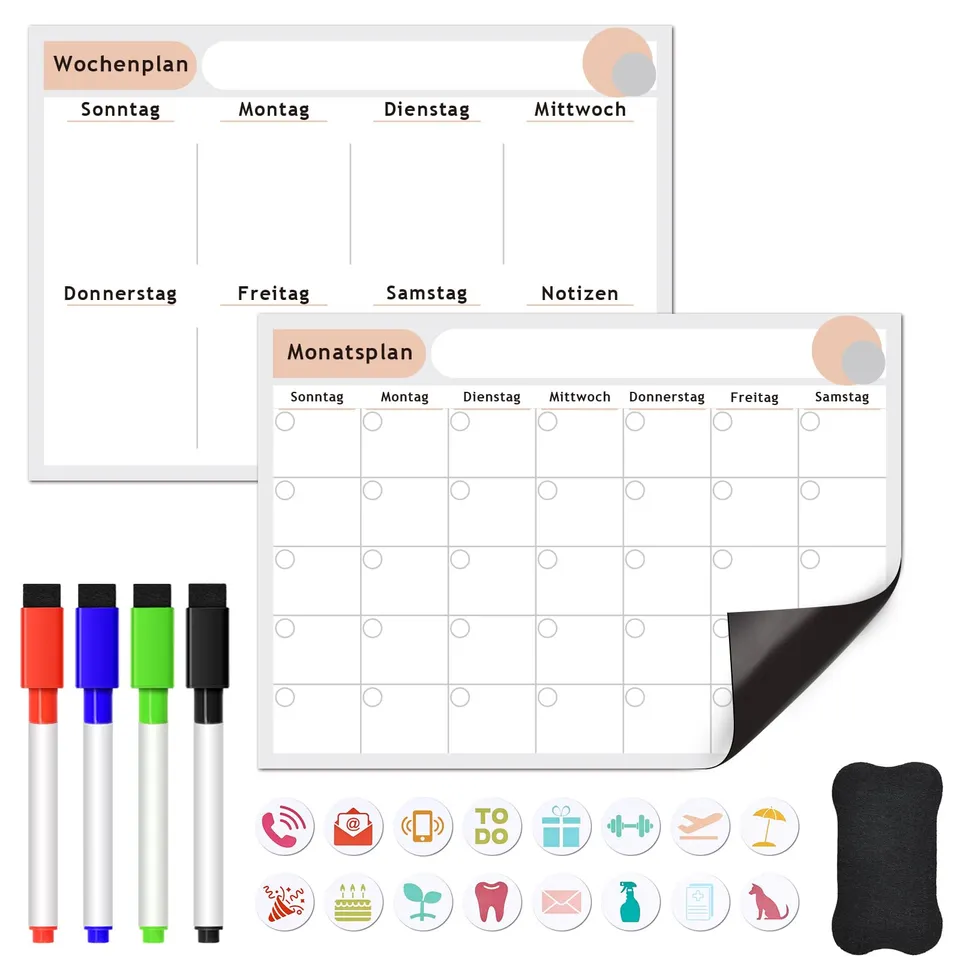 Arvok Travel Accessories Magnetplaner A3 Wochen Monats Set