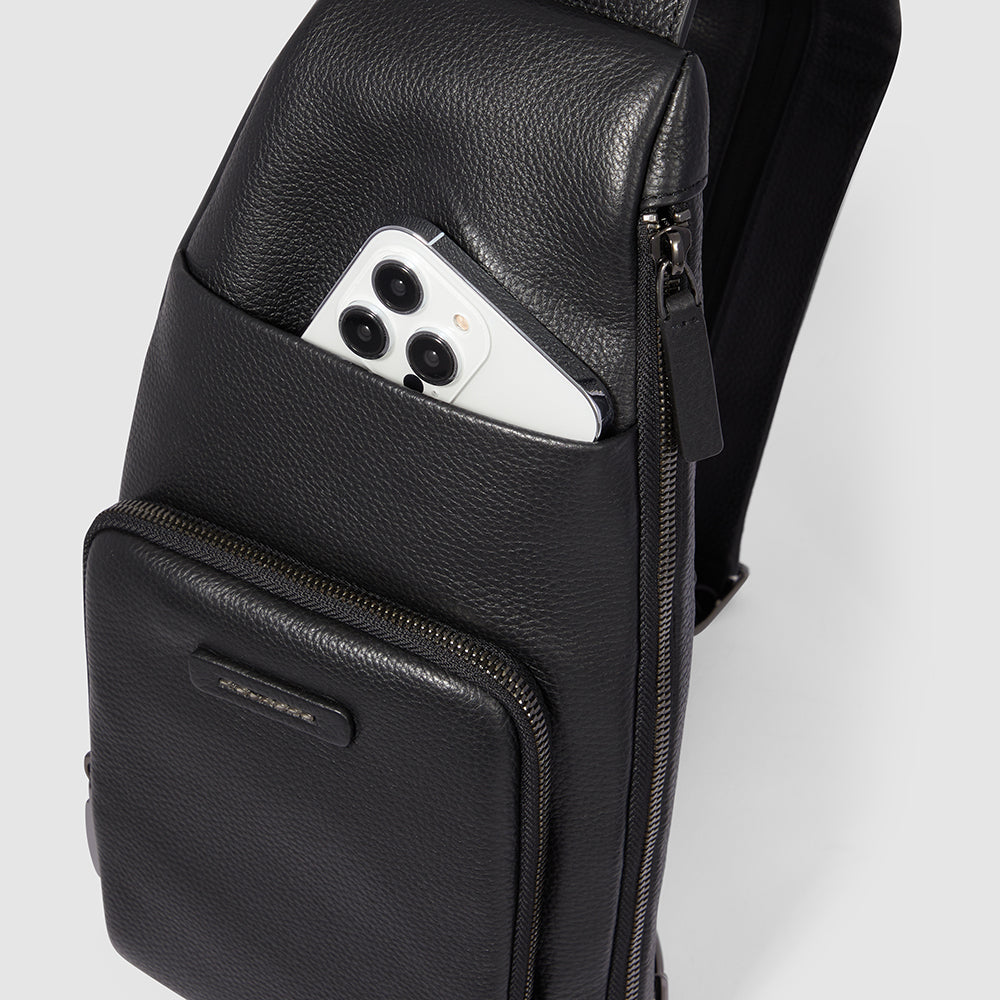 Piquadro Urban Sling-Rucksack Leder iPad mini Schwarz
