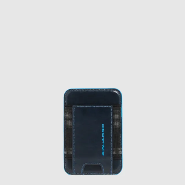 Piquadro BagMotic Kreditkartenetui Leder Blau MagSafe