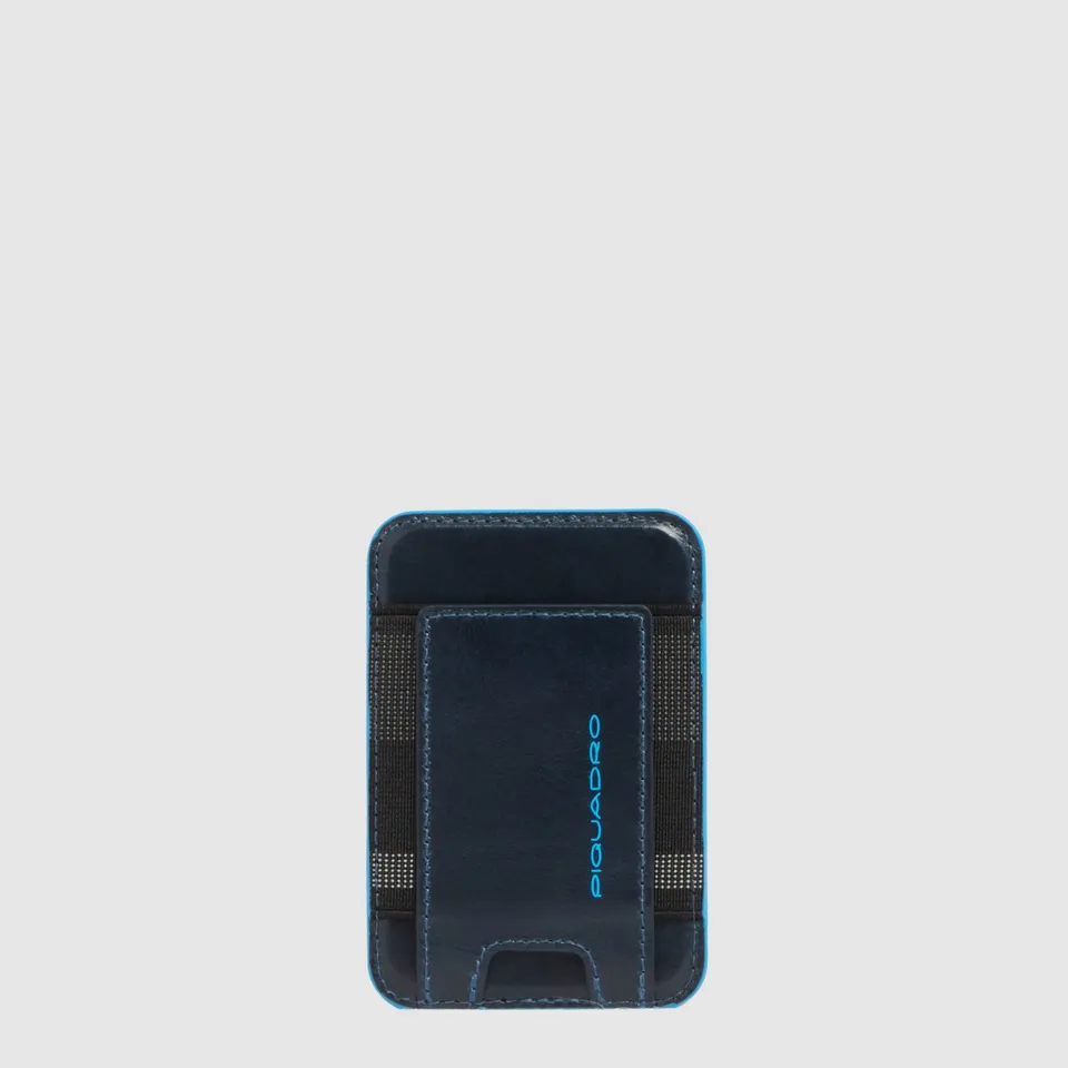 Piquadro BagMotic Kreditkartenetui Leder Blau MagSafe