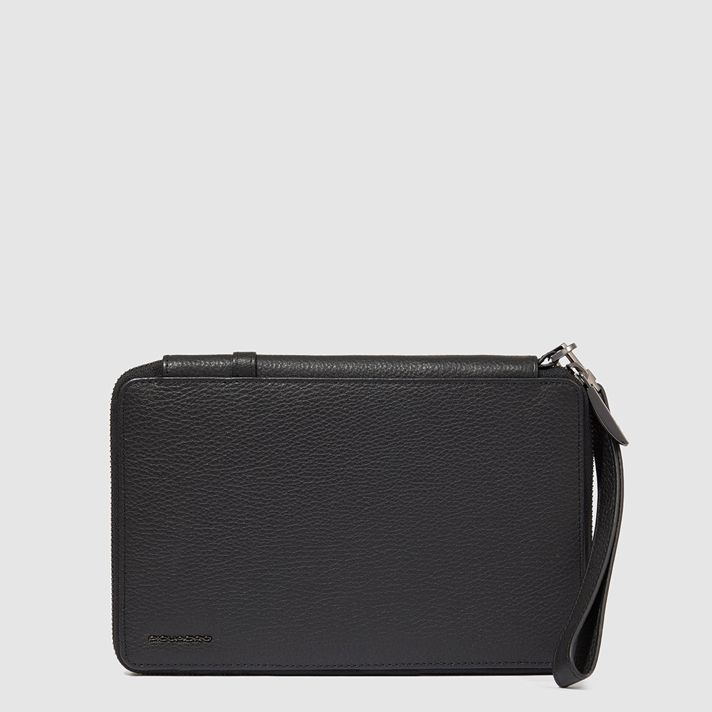 Piquadro Blue Square Reisedokumententasche Schwarz Leder RFID