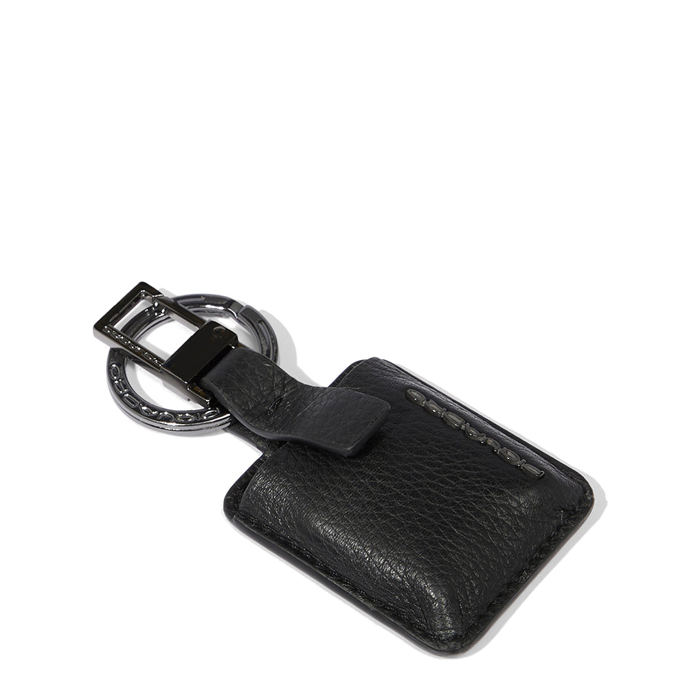 Piquadro Connequ Schlüsselanhänger Karabiner Leder Schwarz