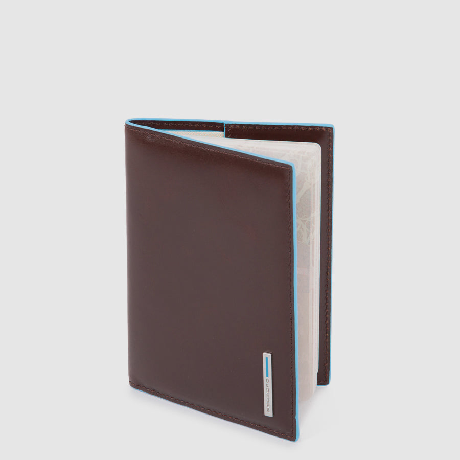 Piquadro Blue Square Reisepasshülle Leder Schwarz