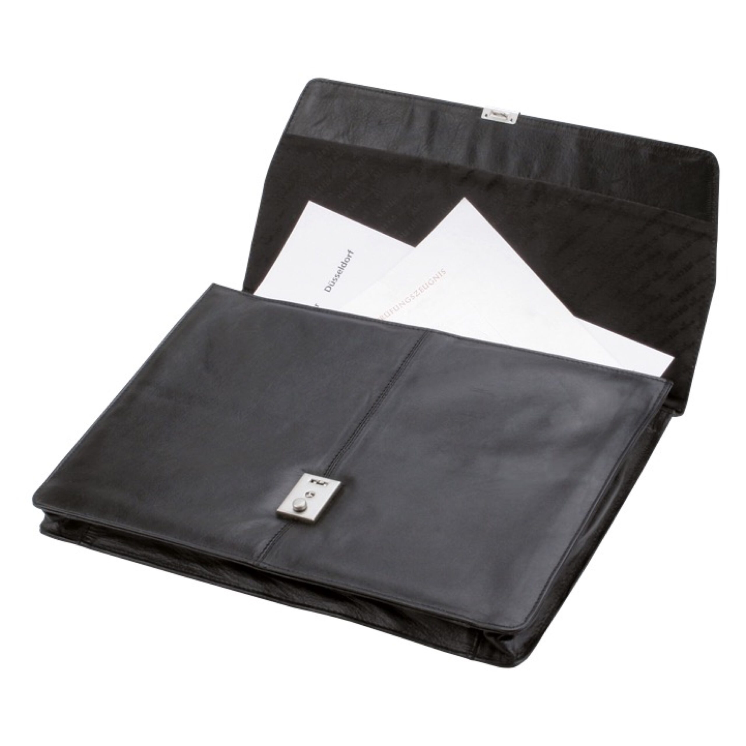Lightpak Tissano Collegemappe schwarz Nappaleder A4