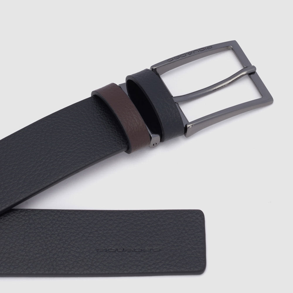 Piquadro Blue Square Wendegürtel Herren Leder schwarz-blau