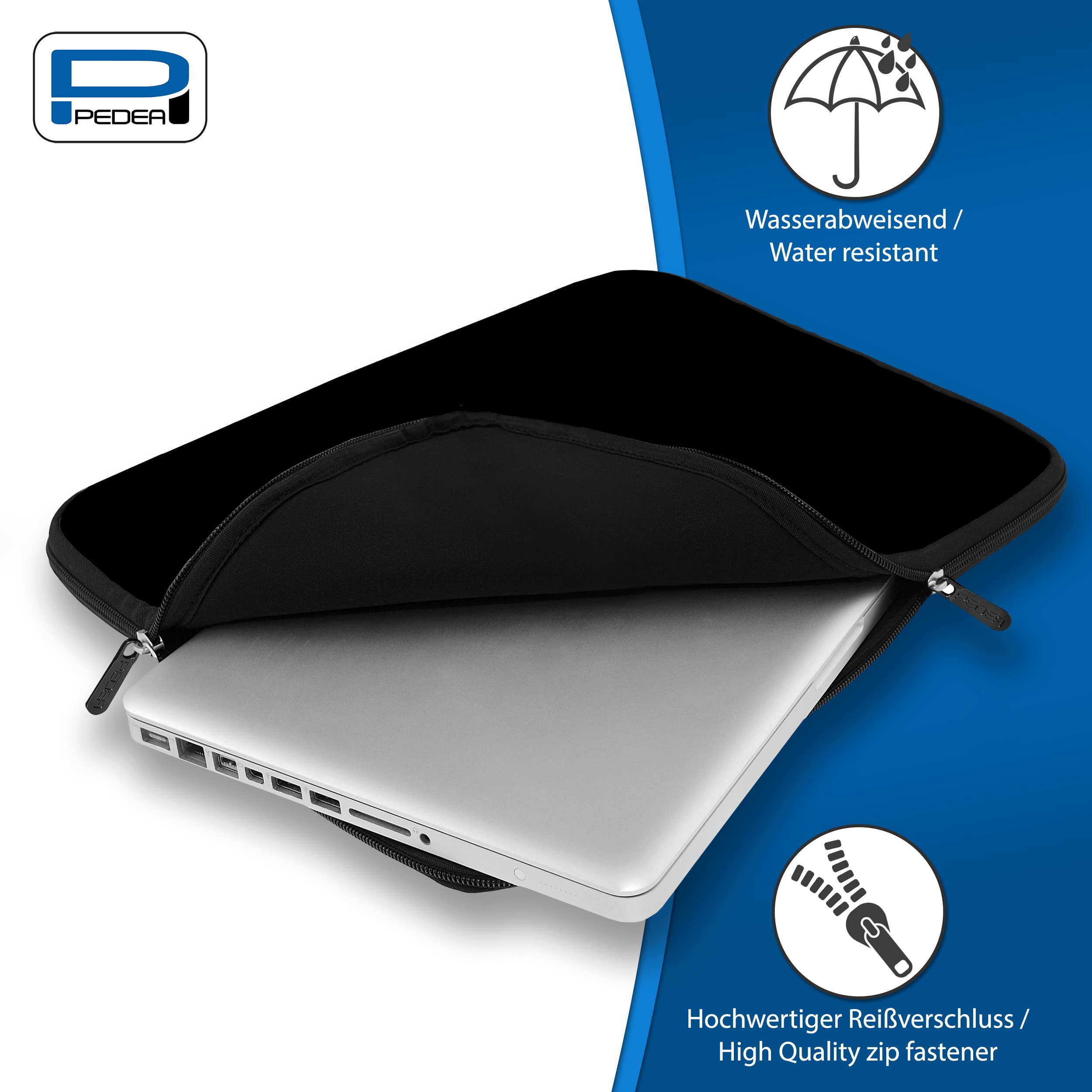 Pedea 17,3 Zoll Laptop Hülle Neopren schwarz wasserabweisend