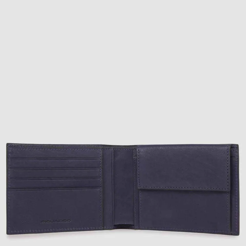 Piquadro Blue Square Geldbörse Herren Leder Münzfach RFID