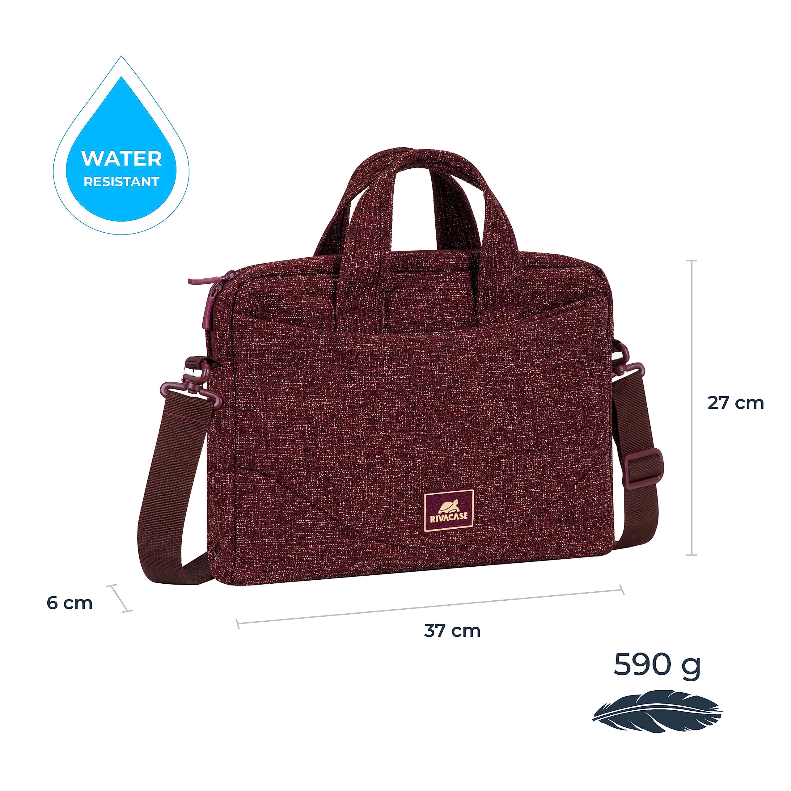 RIVACASE Tiergarten Laptoptasche 14 Zoll Burgunderrot