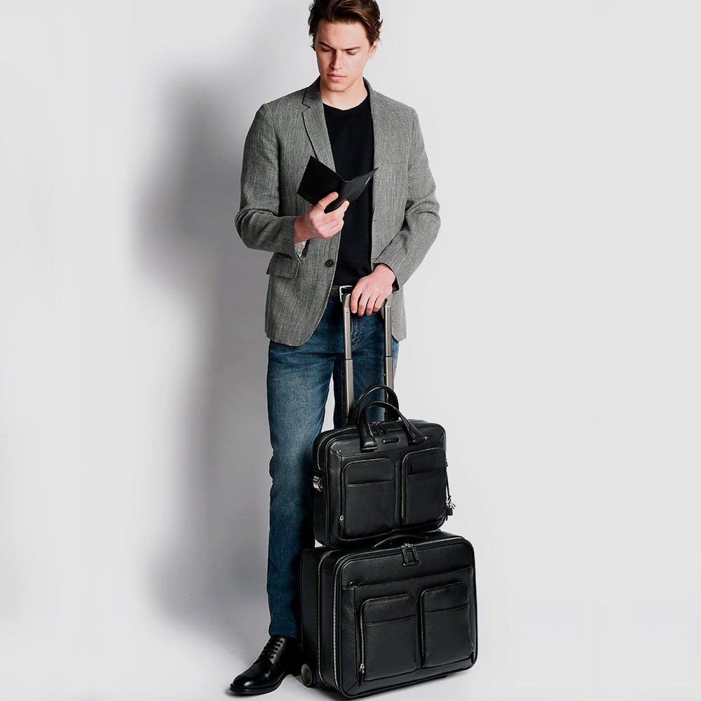 Piquadro PQLP Business Trolley Laptop 15,6 Zoll Schwarz