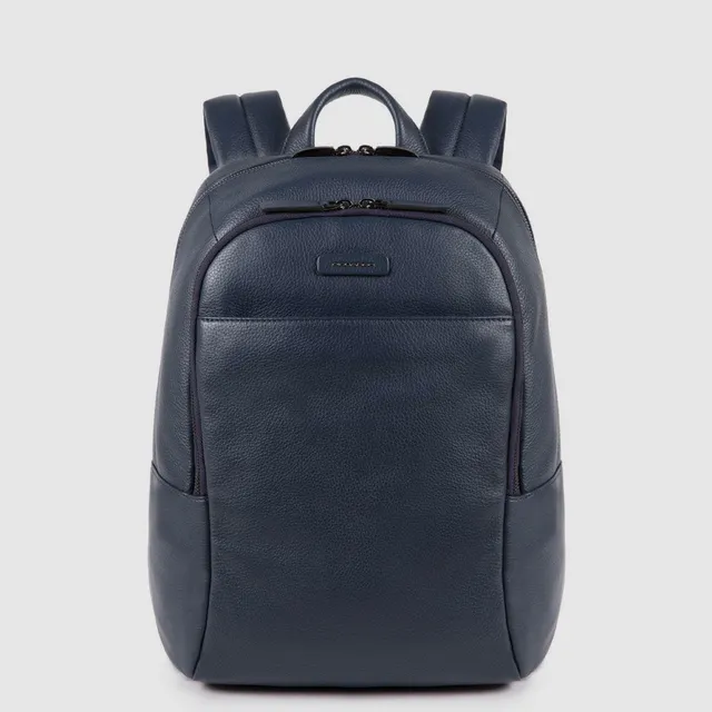 Piquadro Black Square Rucksack 14 Zoll Schwarz Leder klein