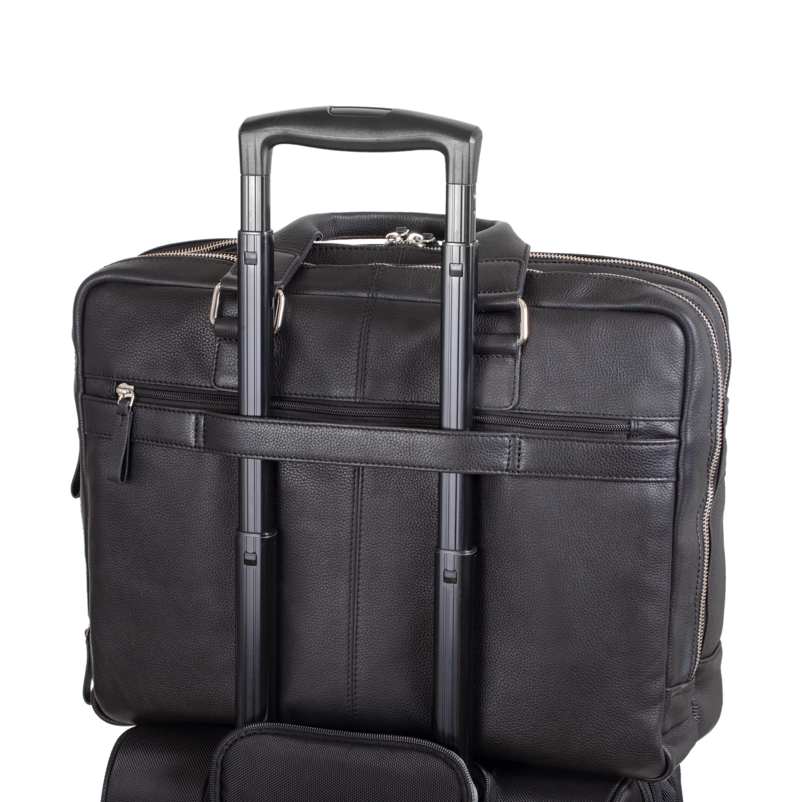 Lightpak Aktentasche CAMPO Businesstasche schwarz Leder