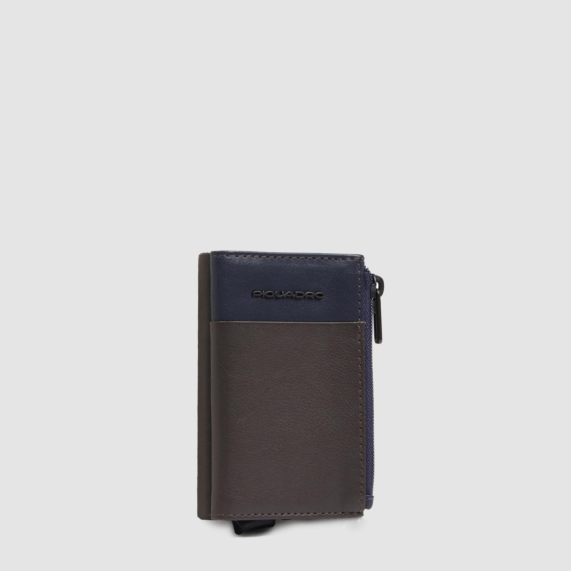 Piquadro Black Square Geldbörse Automatisch Leder Blau