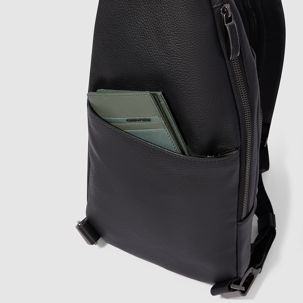 Piquadro Urban Sling-Rucksack Leder iPad mini Schwarz