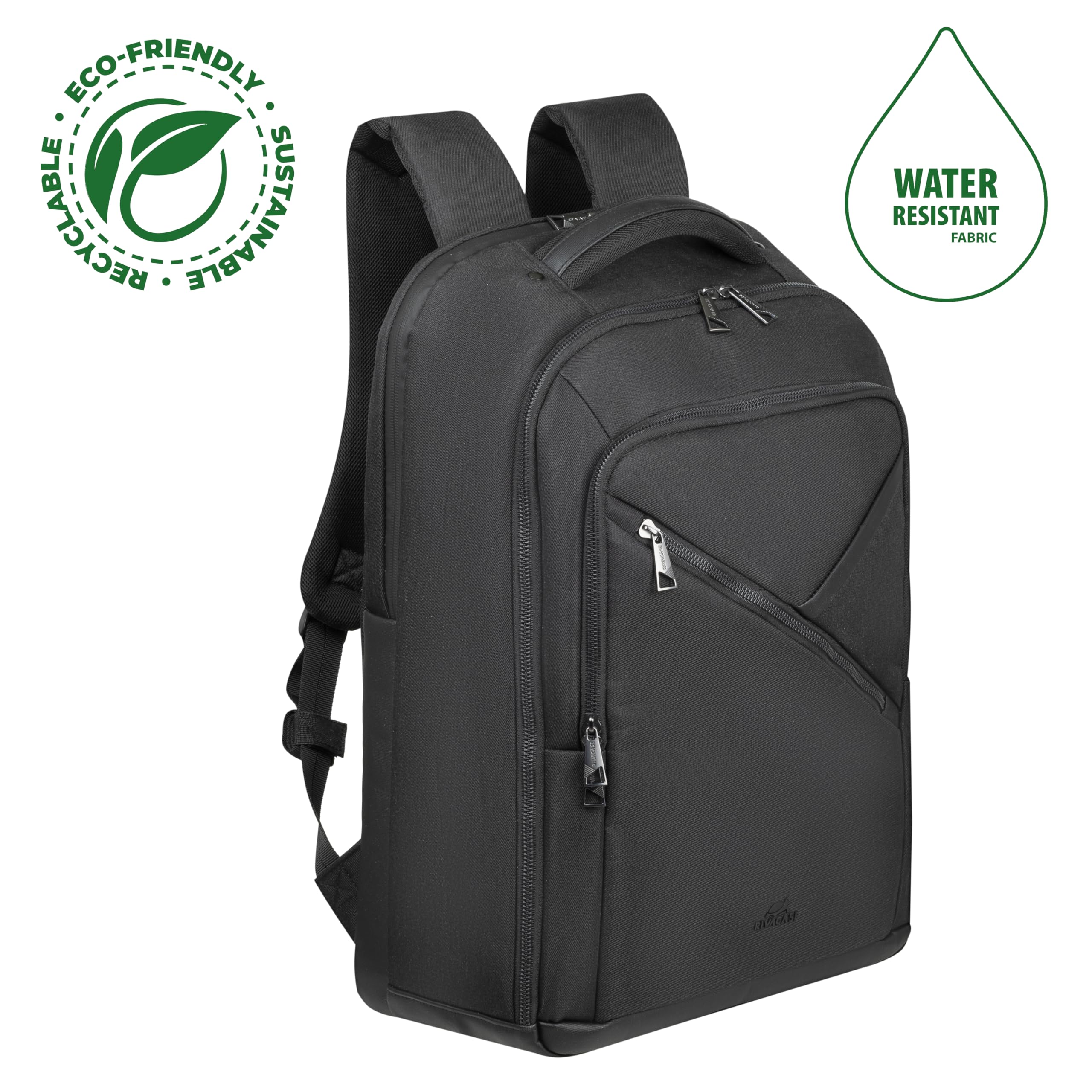 RIVACASE Tegel 17,3 Zoll Laptop Rucksack Schwarz RPET