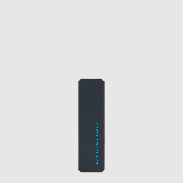 Piquadro Connequ Schlüsselanhänger Leder Blau mit Tracker