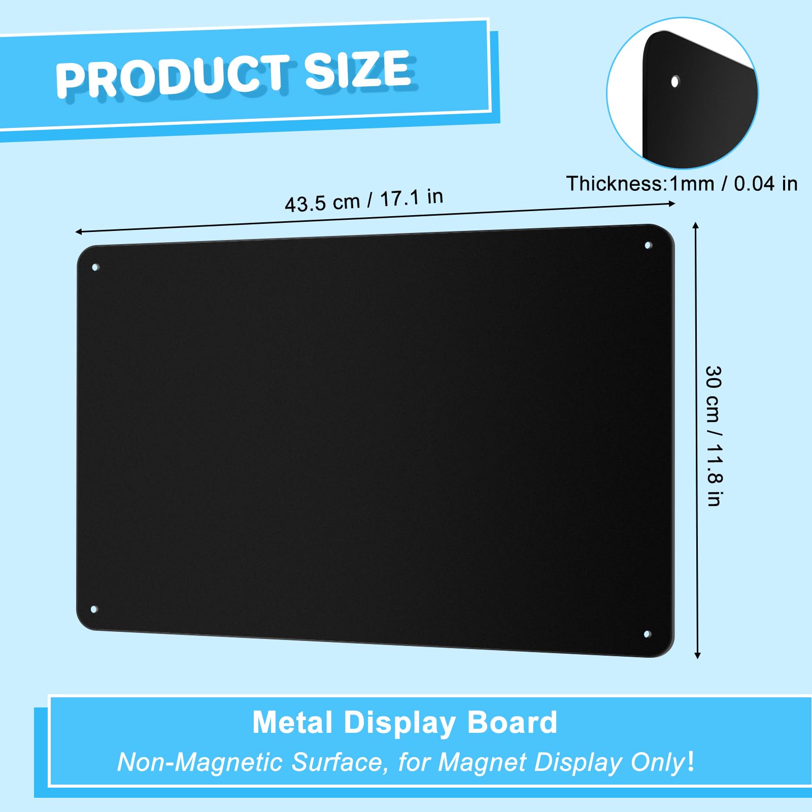 Arvok Travel Accessories Magnettafel 2er Set Schwarz 43,4cm