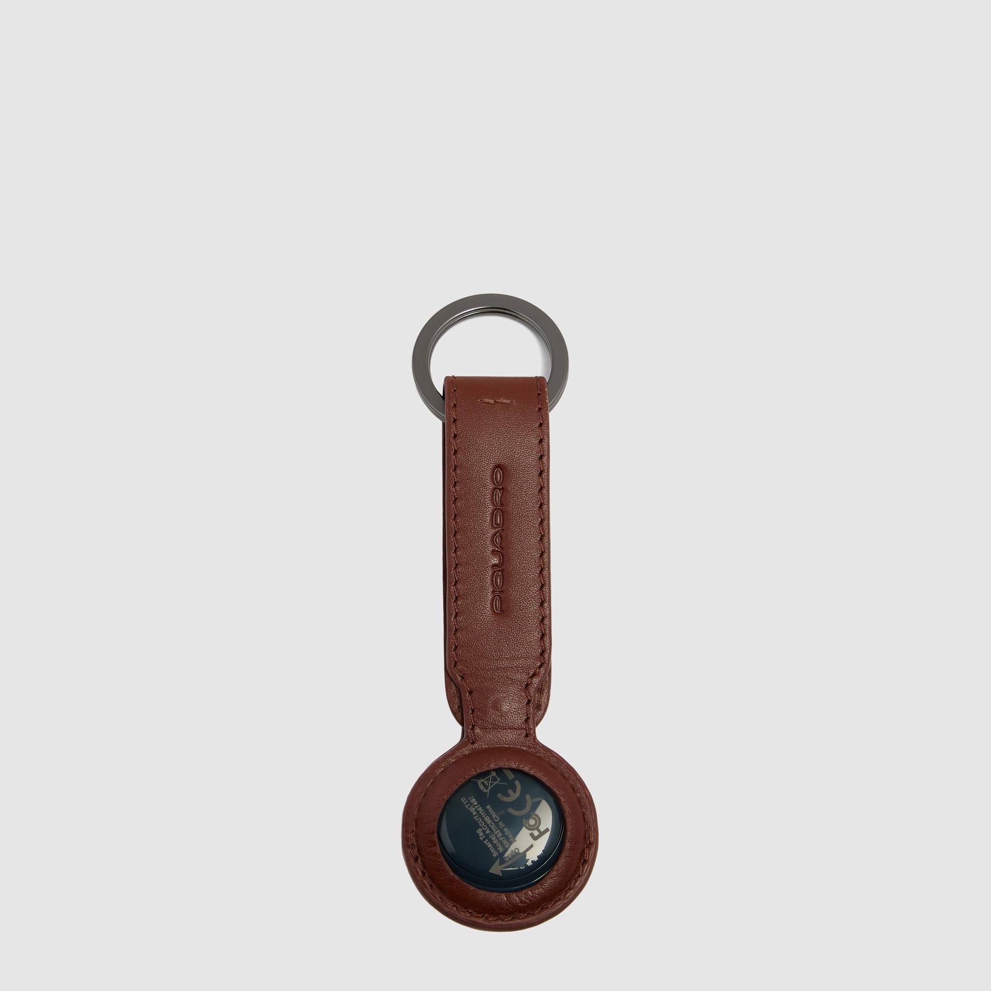 Piquadro Connequ AirTag Anhänger Leder Blau Schlüsselring