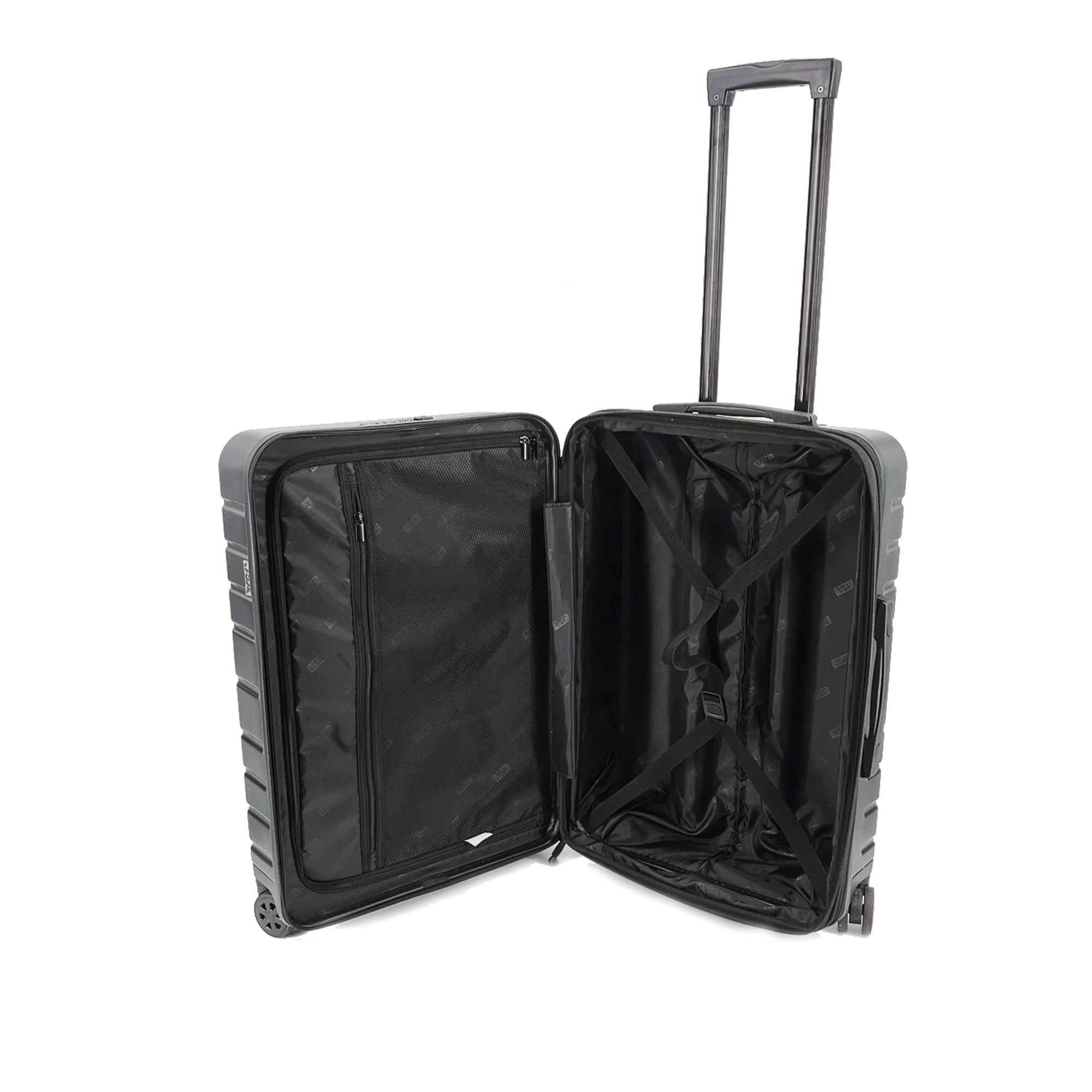 Lightpak Reisetrolley Mittel Schwarz ABS TSA Recycelt