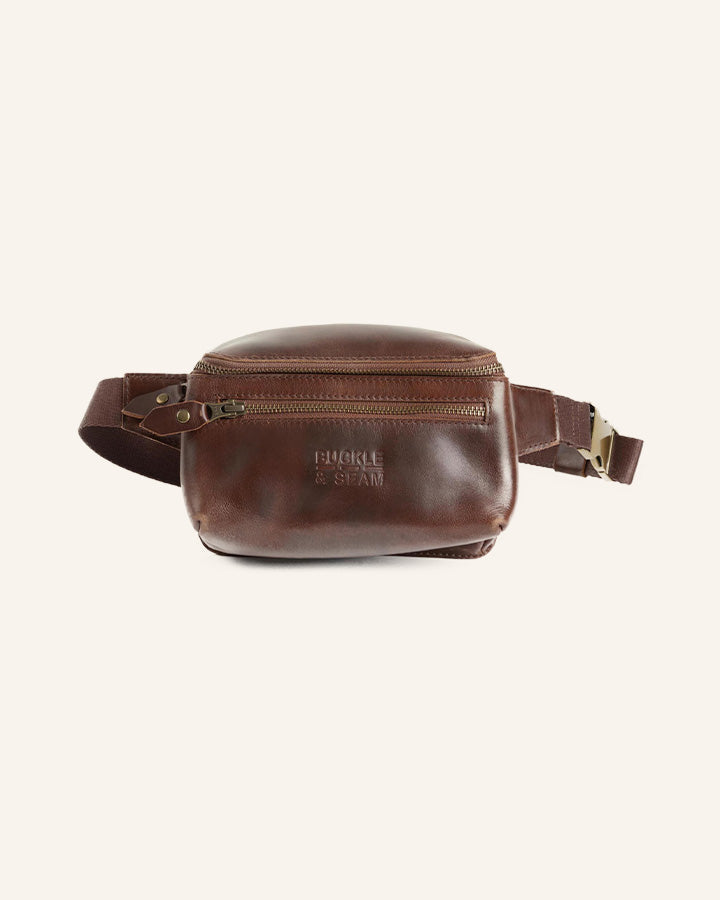 Buckle & Seam Dash Bauchtasche Leder Braun 21cm YKK Crossbody