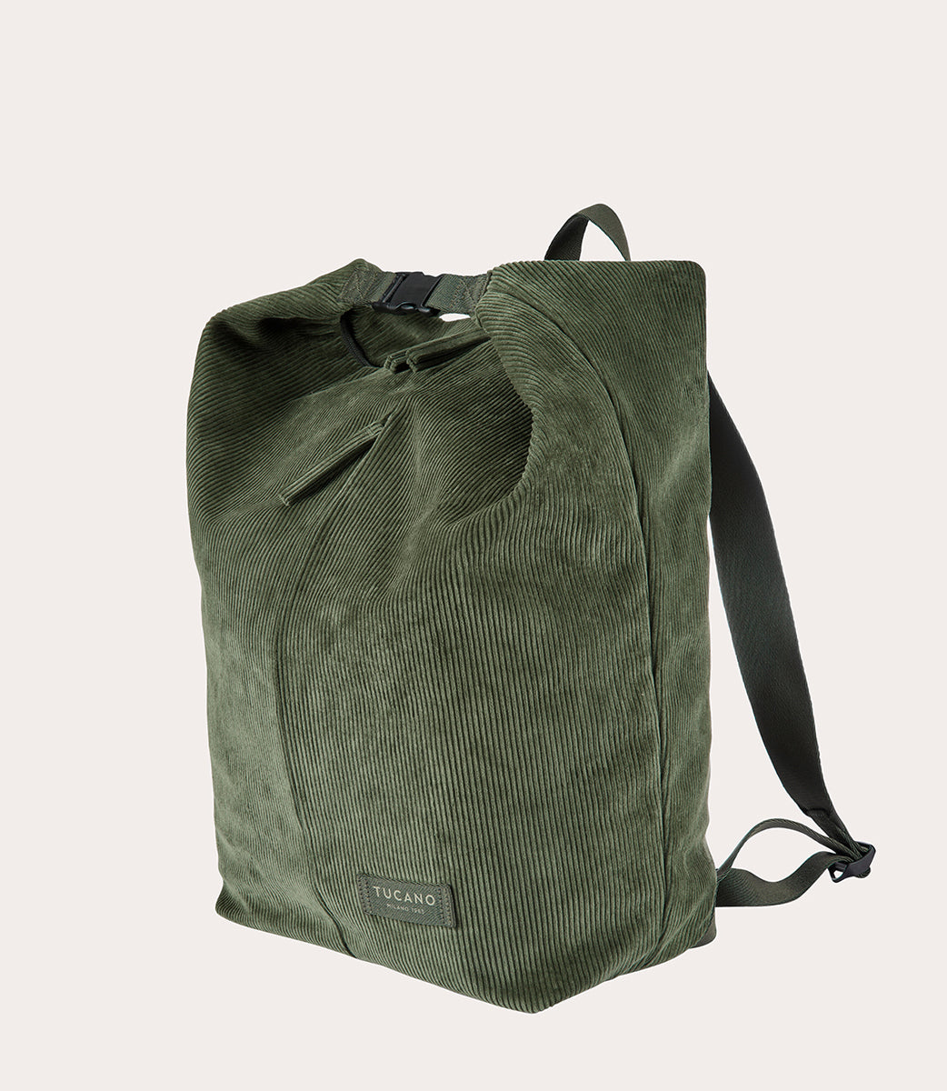 Tucano Carry Cord-Rucksack Grün Samt Recycling