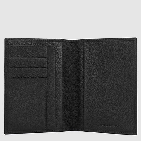 Piquadro Blue Square Reisepasshülle Leder Schwarz RFID