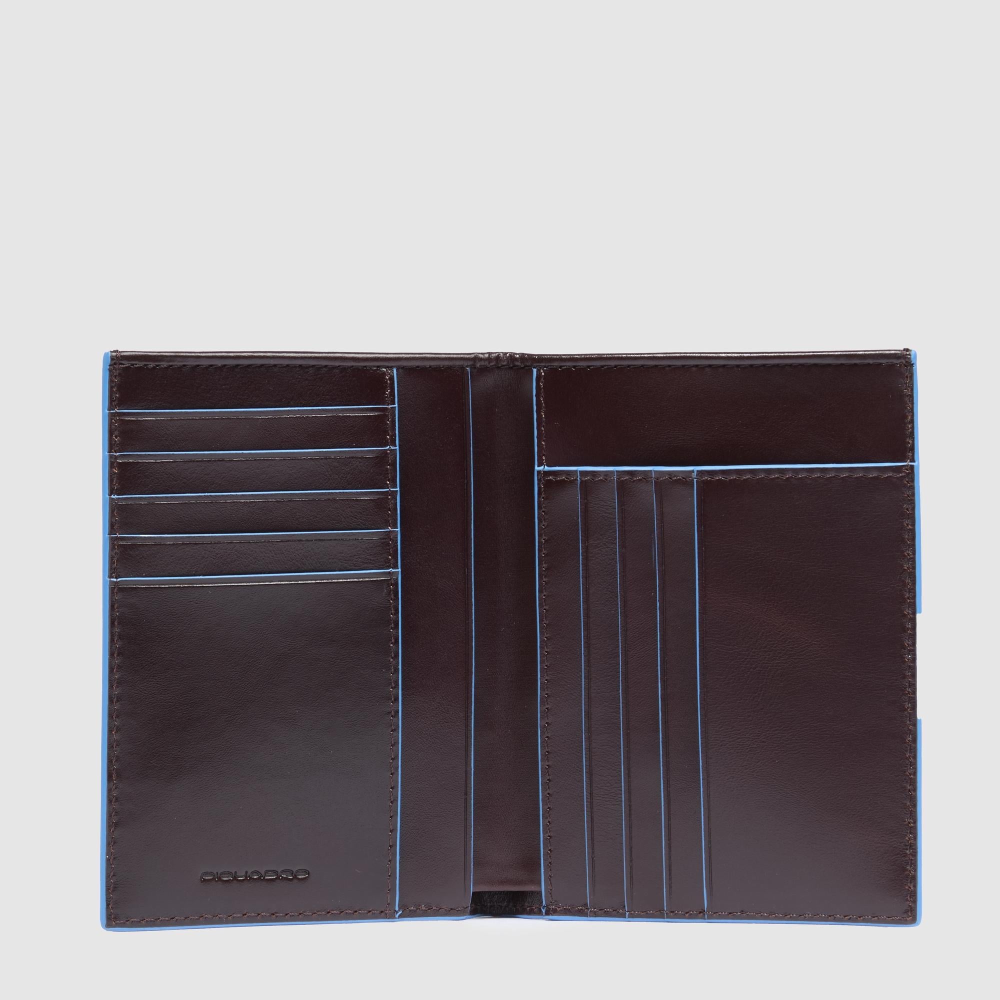 Piquadro Blue Square Geldbörse Hochformat schwarz Leder RFID
