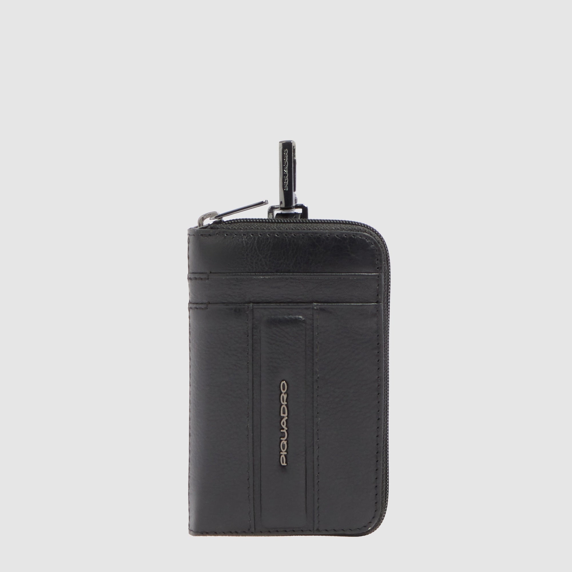 Piquadro Black Square Schlüsseletui Leder schwarz Kartenfach