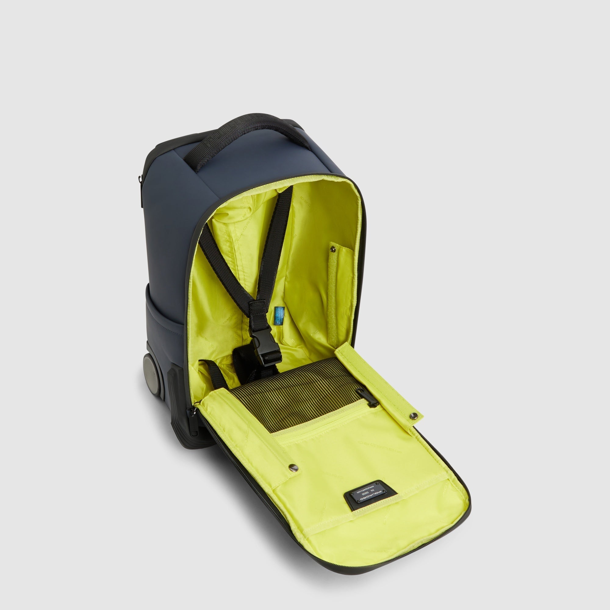 Piquadro PQ-Light Cabin Rucksack Trolley blau wasserabweisend