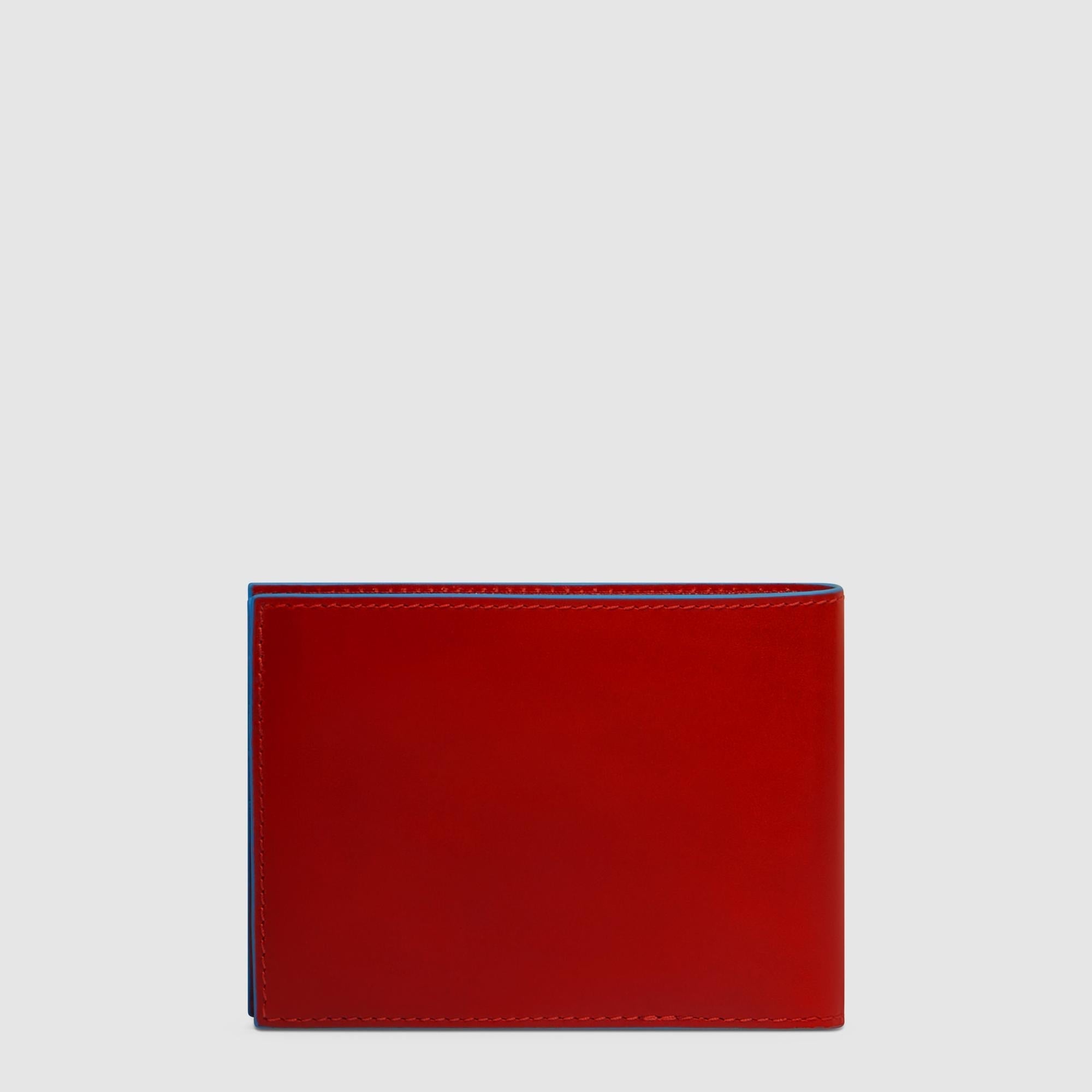 Piquadro Blue Square Geldbörse Herren Leder Blau Münzfach