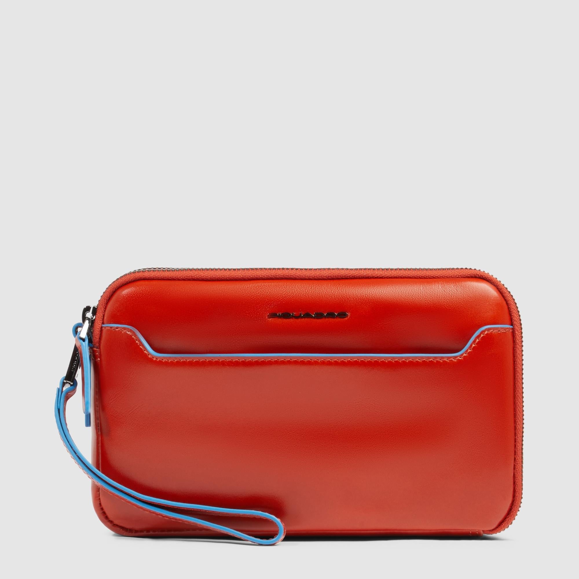 Piquadro Modus Pochette Herren Leder Blau 3 Fächer RFID