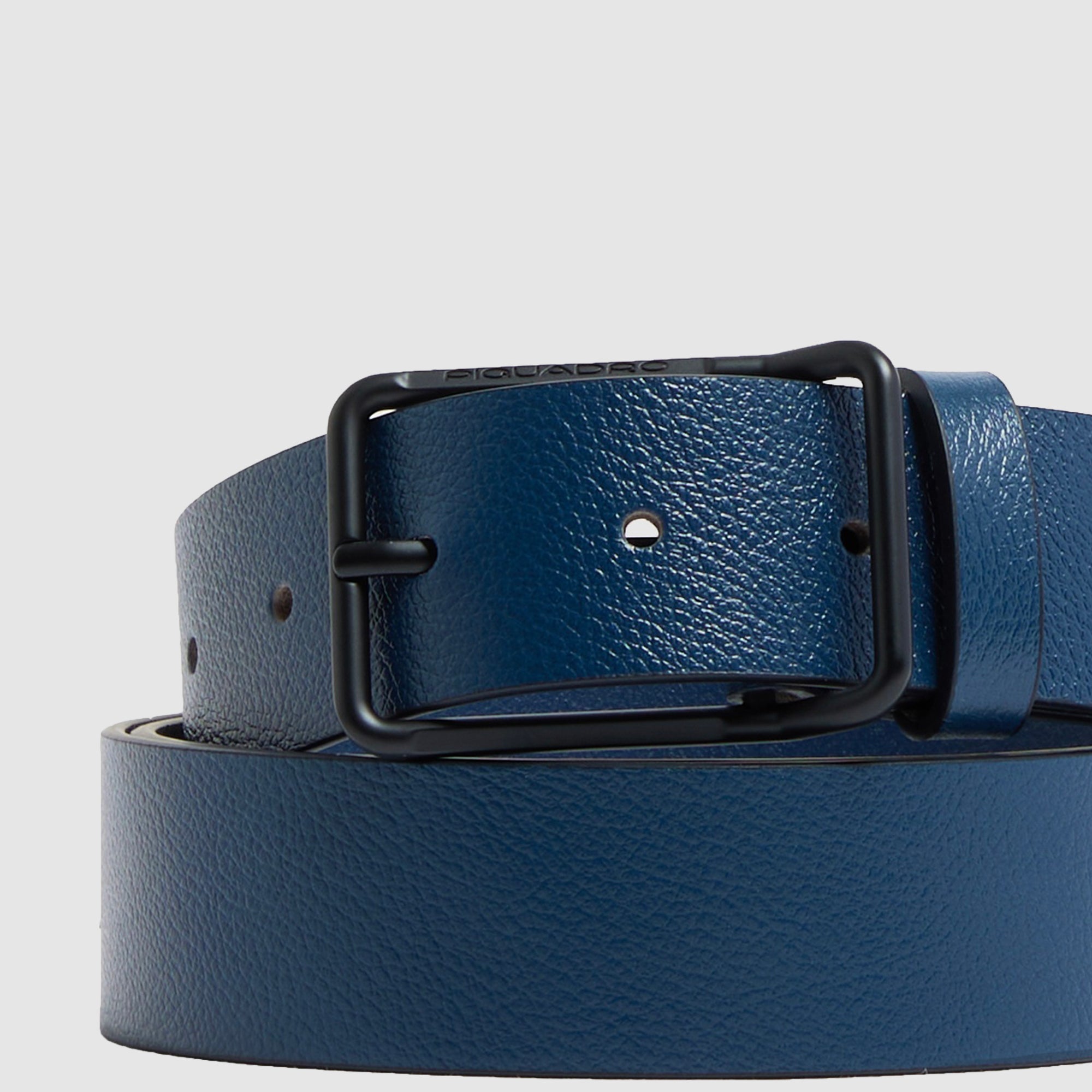Piquadro Blue Square Gürtel Herren Leder blau Dornschließe