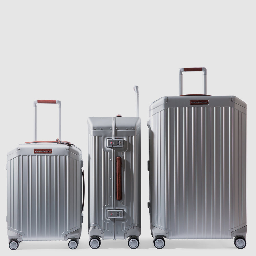 Piquadro PQLM Alu-Trolley 4 Rollen grau Handgepäck