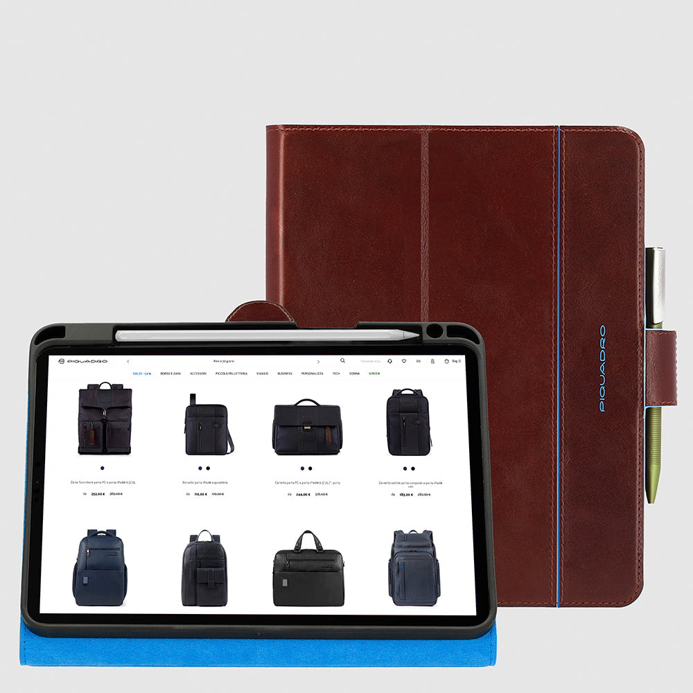 Piquadro Connequ Hülle iPad Pro 11 Leder schwarz