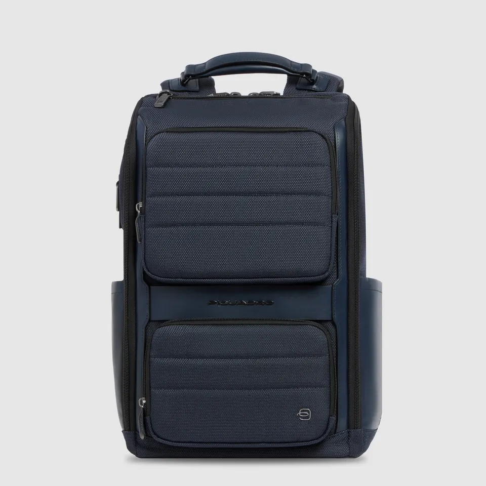 Piquadro Black Square Rucksack 14 Zoll Leder schwarz