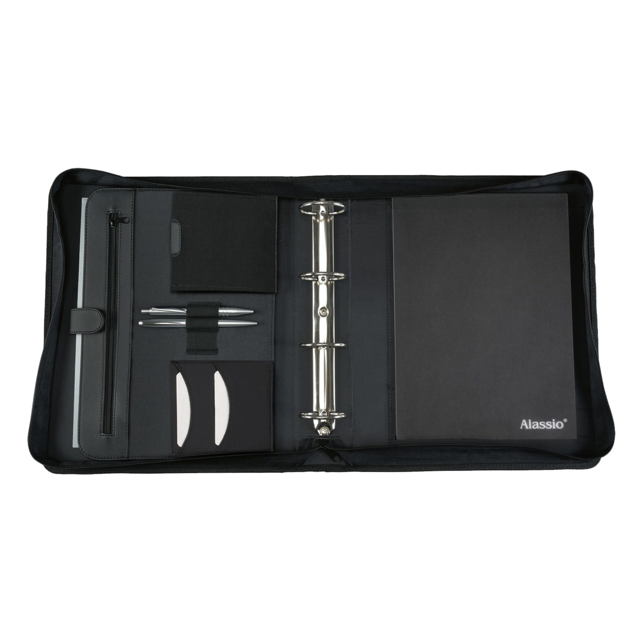 Lightpak Ringbuchmappe Rimini A4 schwarz Kunstleder