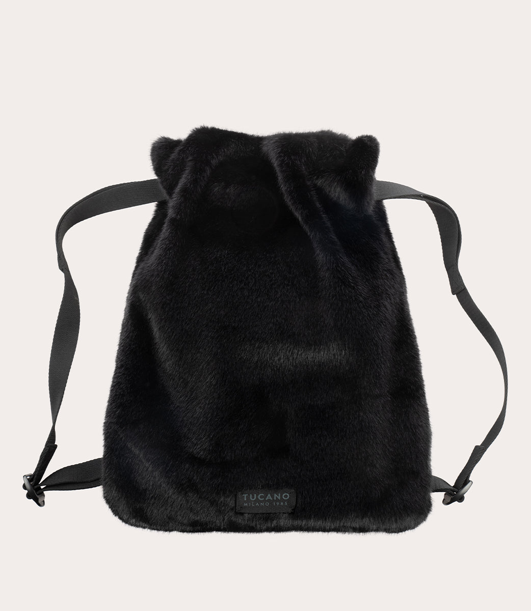 Tucano Nina Fur Rucksack Damen Bordeaux Kunstfell