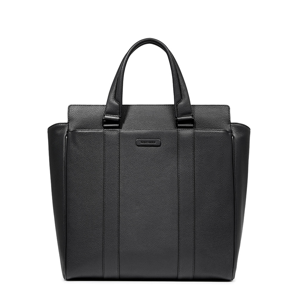 Piquadro Black Square Tote Bag 14 Zoll Leder schwarz Laptop