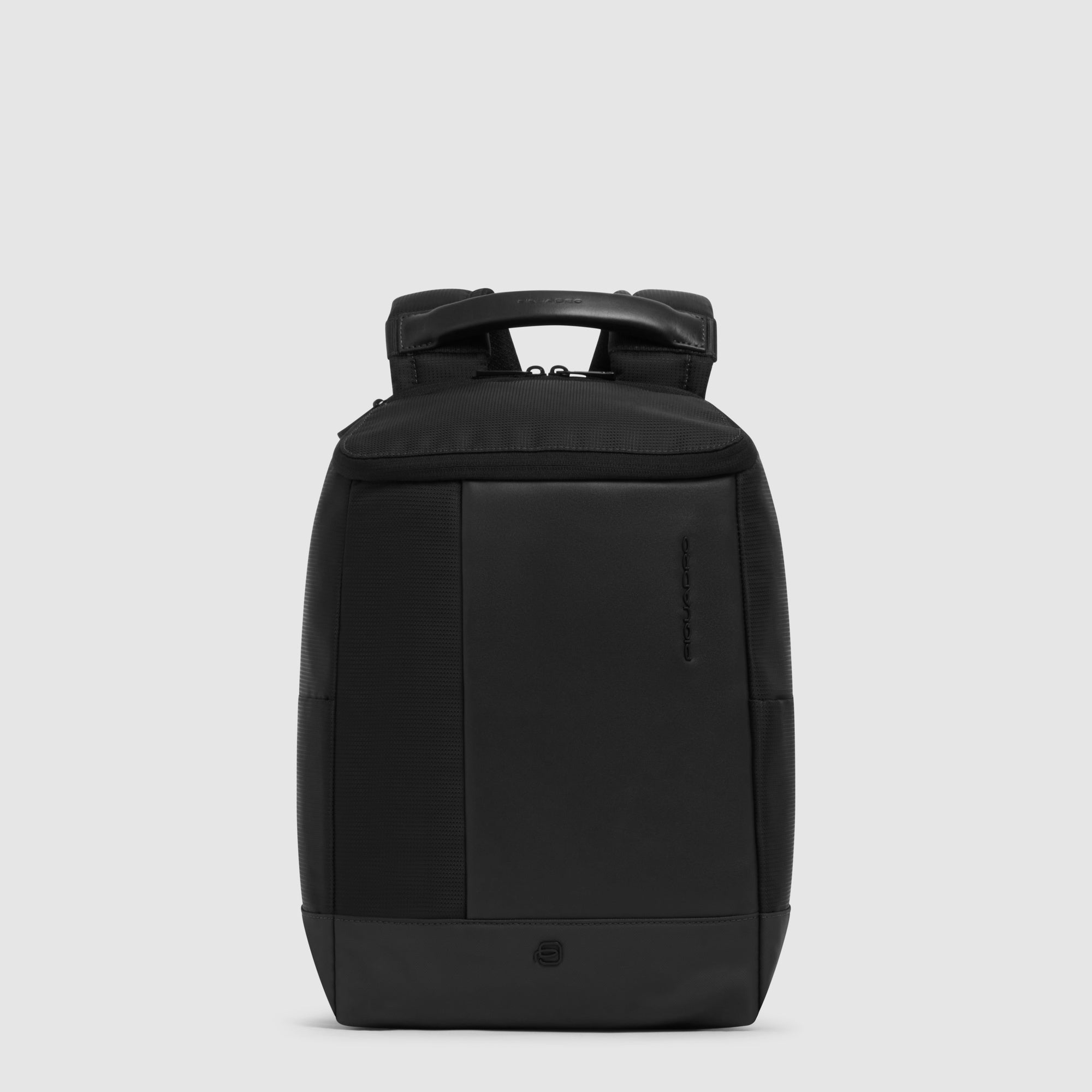 Piquadro Black Square Rucksack 13,3 Zoll Schwarz Leder