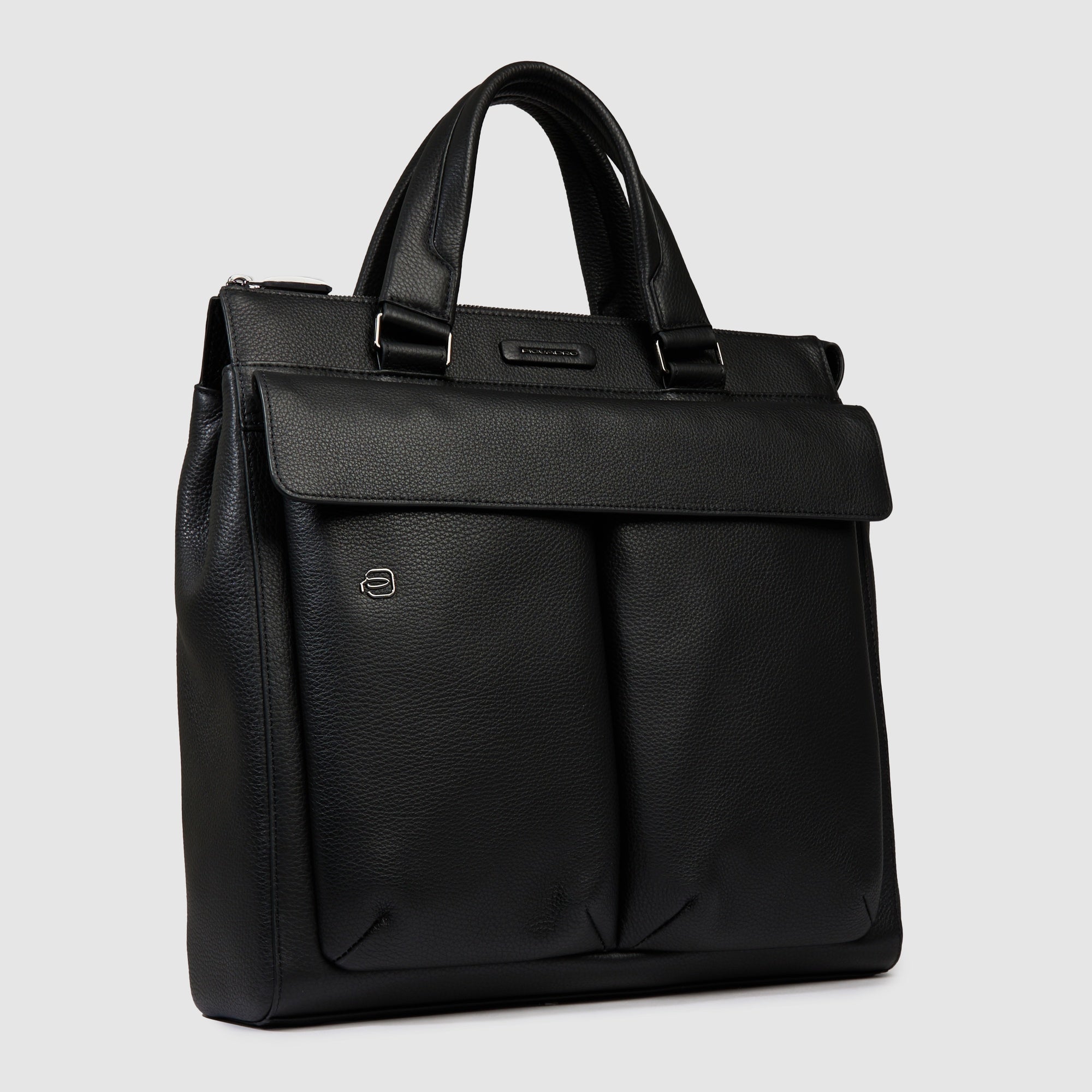 Piquadro Black Square Tote Shopper 13,3 Zoll schwarz Leder