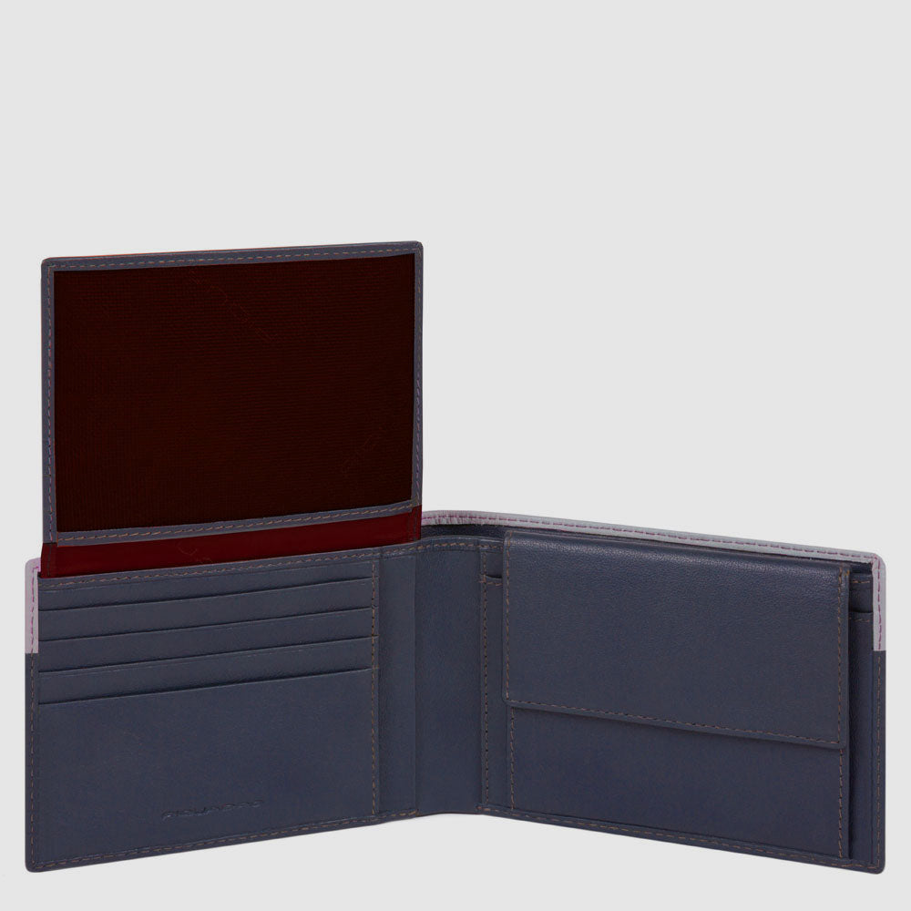 Piquadro Blue Square Geldbörse Herren Schwarz RFID Münzfach