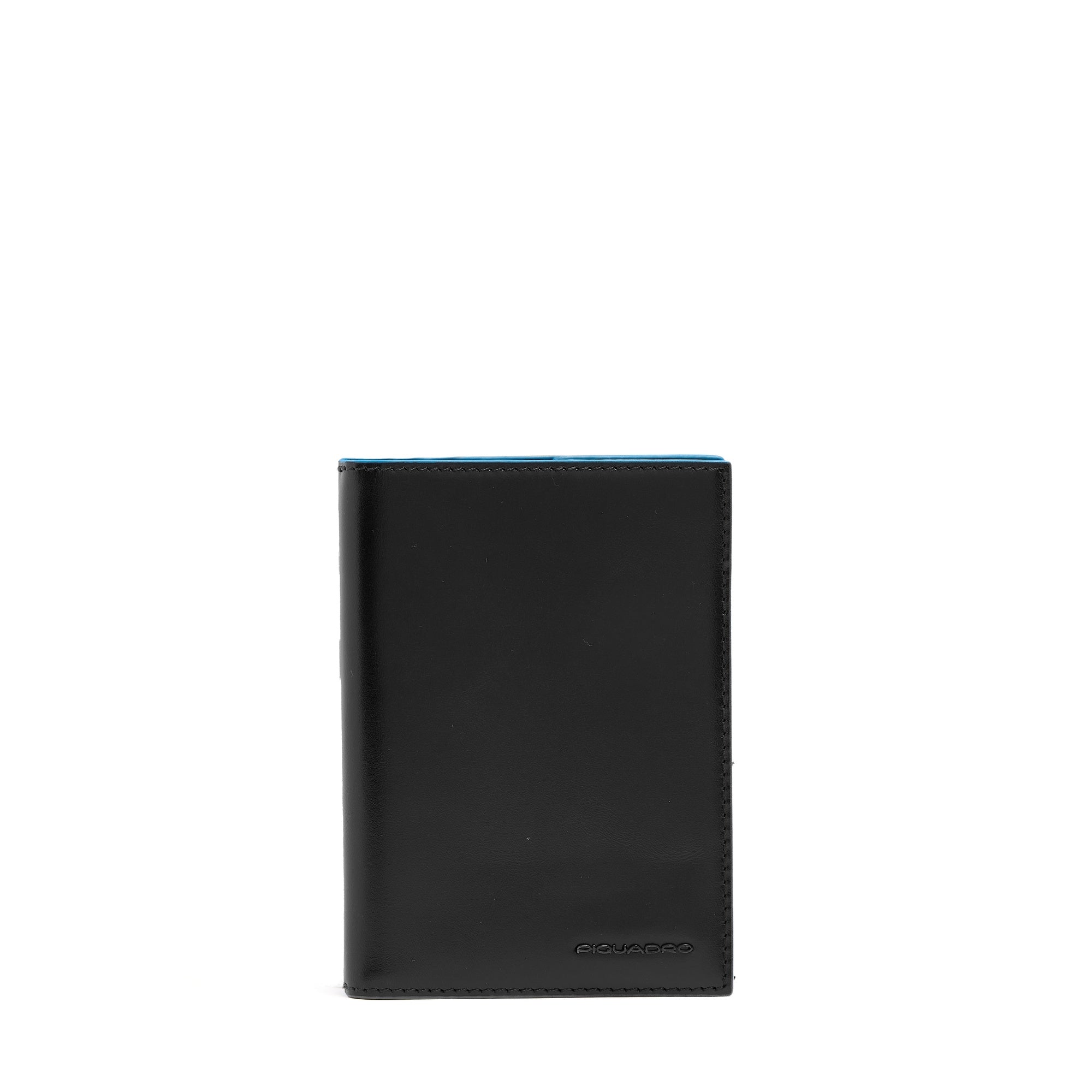 Piquadro Blue Square Reisepassetui Leder Schwarz RFID