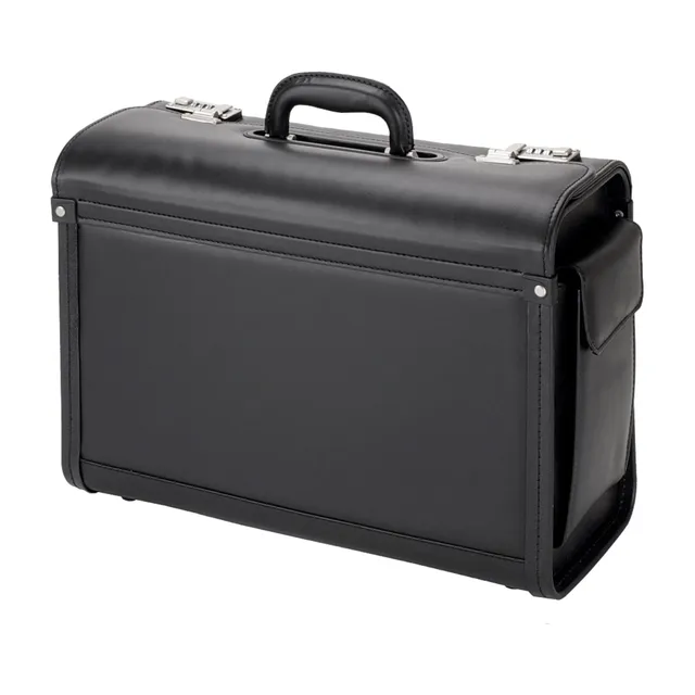 Lightpak Genova Pilotenkoffer schwarz Kunstleder A4