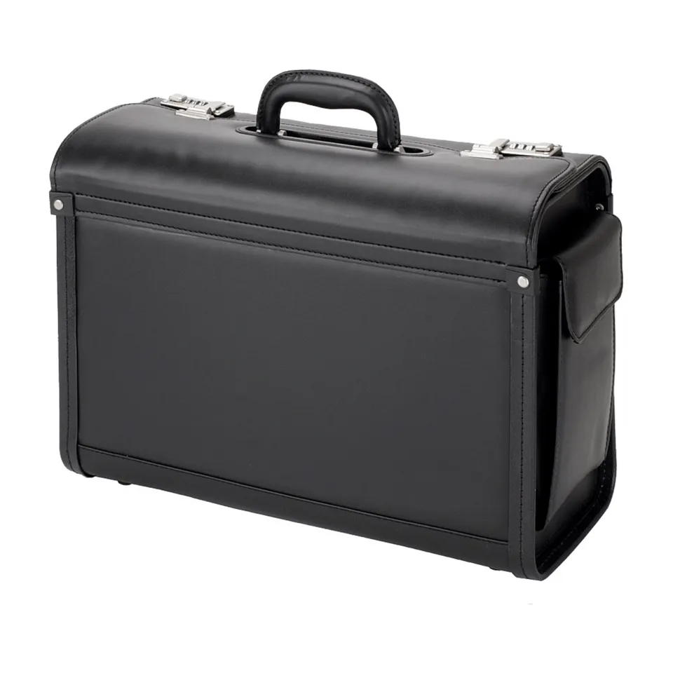 Lightpak Genova Pilotenkoffer schwarz Kunstleder A4