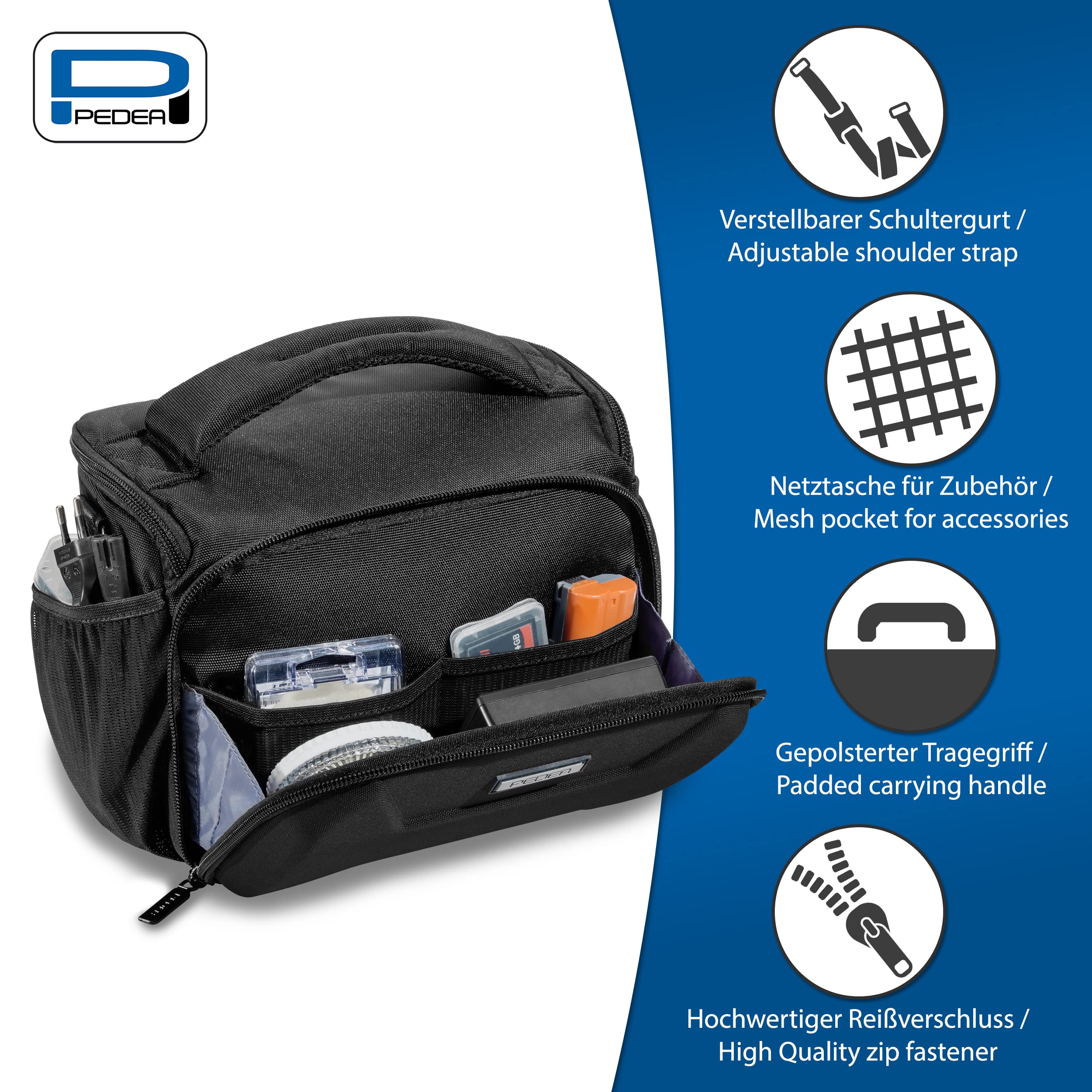 Pedea Guard Kameratasche Schwarz Messenger