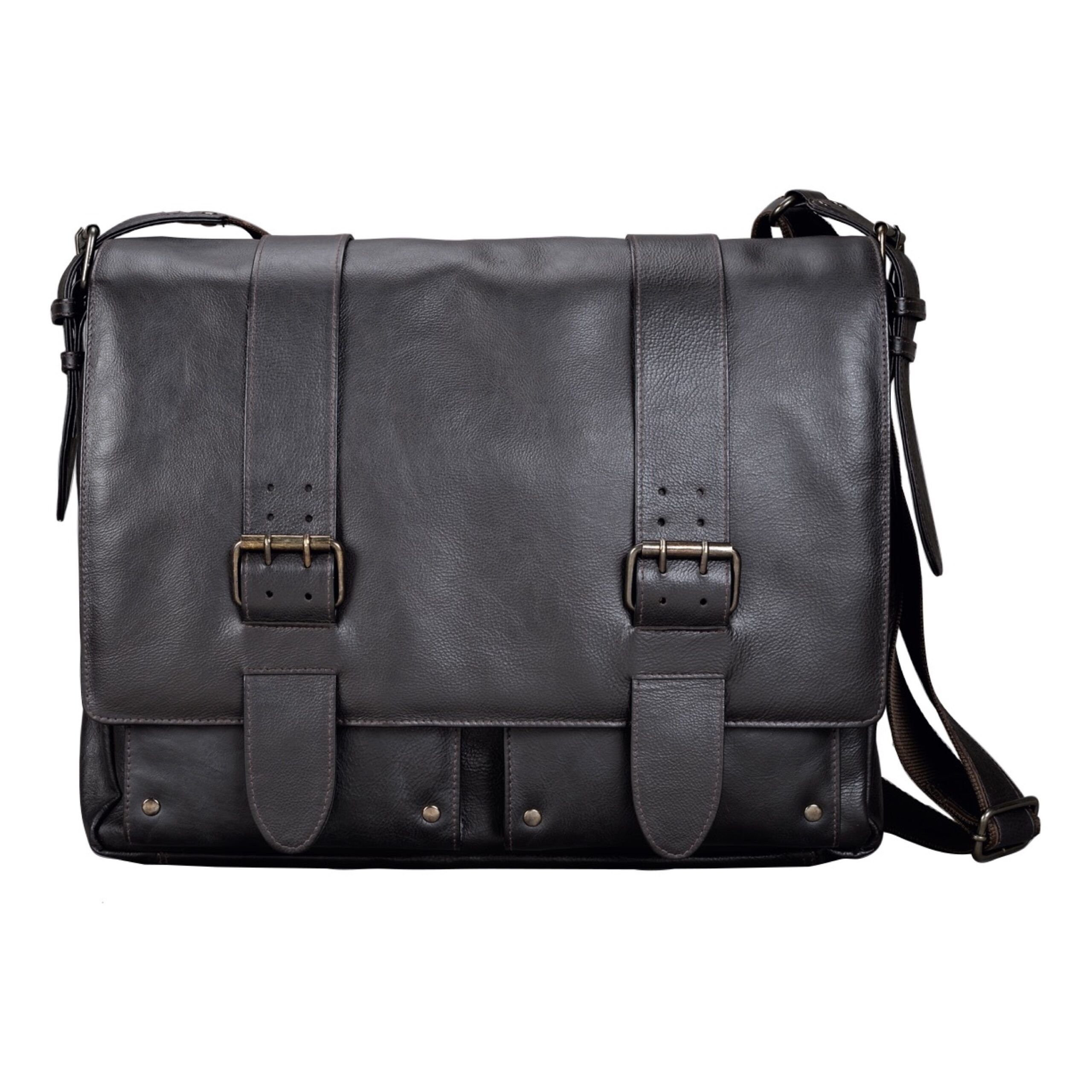Lightpak TANK Umhängetasche Leder dunkelbraun Laptop